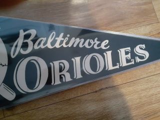 Vintage 1960 ' s Baltimore Orioles Bird & Bat in Ball Baseball Full Size Pennant 2