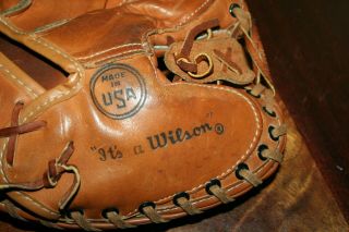 Vintage 1960 ' s Wilson Youth Baseball Catchers Mitt Glove Bill Freehan A2576 2