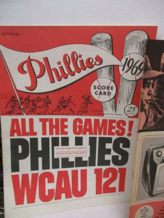 Vintage 1960 ' s Philco Philadelphia Phillies Baseball Score Card Books 65,  66,  67 2