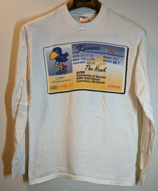 Vintage University Of Kansas Jayhawks The Hawk Long Sleeve T - Shirt Size Large