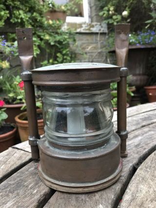 Nautical Antique Ships Masthead Light Lamp With Wall Bracket Vintage Electric