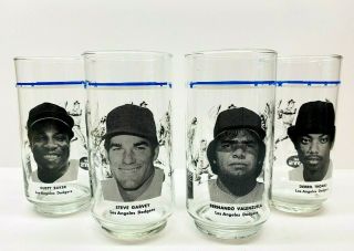 Vintage 1982 Set Of 4 Mlb Los Angeles Dodgers “the Boys” Glass Tumblers