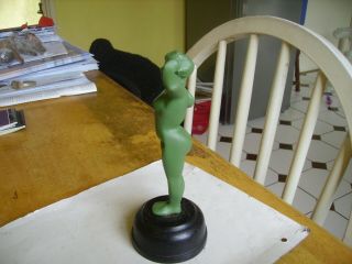 Lovely Bronze over painted Art Deco nude figure from 1930s,  wooden base. 3