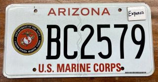 2015 Base Arizona,  Special Order Us Marine Corps License Plate Bc 2579