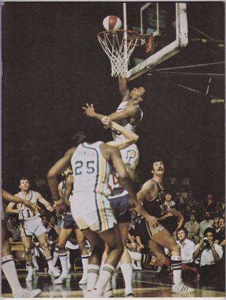 1973/74 Indiana Pacers Utah Stars Aba Program Darnell Hillman Gus Johnson Cover