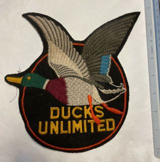 Ducks Unlimited Club Vintage Embroidered Patch,  Large 8” X 7”,  Mallard