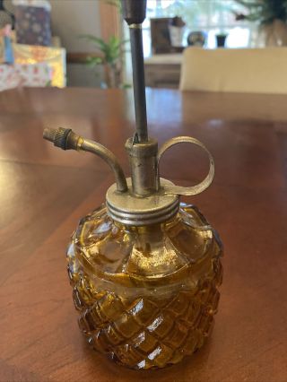 Vintage Amber Glass Spray Bottle Mister Sprayer Plant