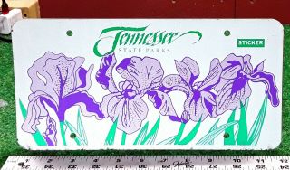Tennessee - 1980s Prototype Blank License Plate - State Parks Flowers Graphic