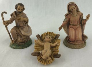 Vintage Fontanini Depose Italy Holy Family Nativity 4” Joseph Mary Jesus