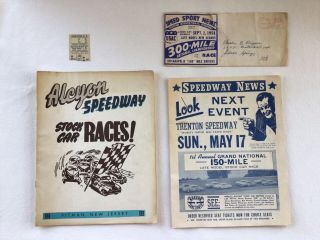 Alcyon Speedway Stock Car Races Program,  Ticket Stub And Trenton Speedway News