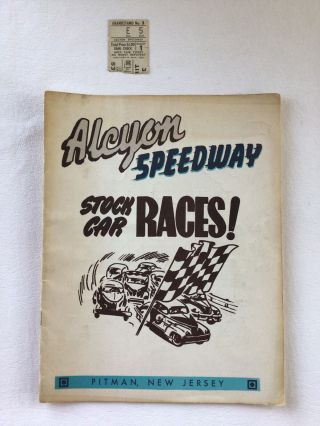 ALCYON SPEEDWAY Stock Car Races Program,  Ticket Stub and TRENTON SPEEDWAY NEWS 2