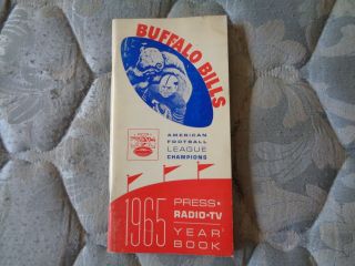 1965 Buffalo Bills Media Guide Yearbook 1964,  65 Afl Champ Press Book Program Ad