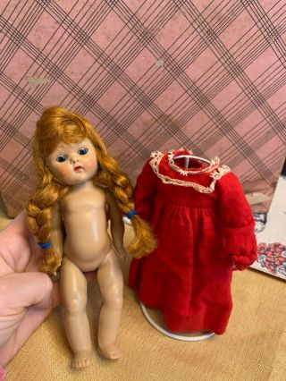 Adorable Vintage Vogue Strung Ginny Doll Red Head With Braids