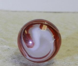 12096m Vintage Akro Agate Silver Oxblood Marble.  60 Inches