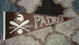 Vintage San Diego Padres Pennant:12 X 29 Inch