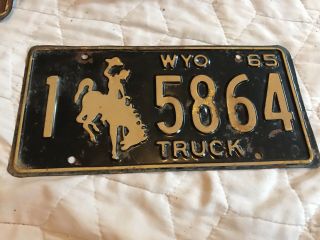 1965 Wyoming Truck License Plate 1 5864