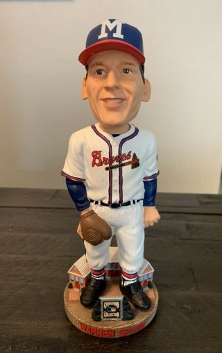 Warren Spahn Milwaukee Braves Bobblehead Forever Collectable Pre Owned 9”