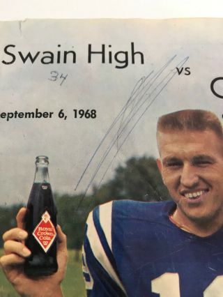 Vintage 1968 High School Football Program Swain vs Cherokee Johnny Unitas RARE 3