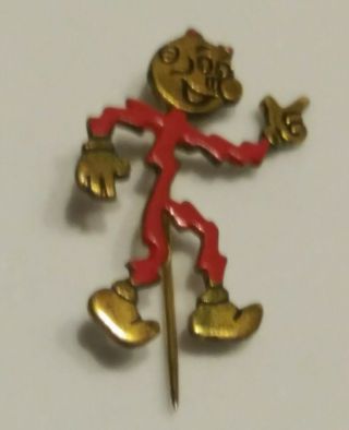 Vintage Reddy Kilowatt Electric Mascot Lapel Stick Pin Colorful Advertising