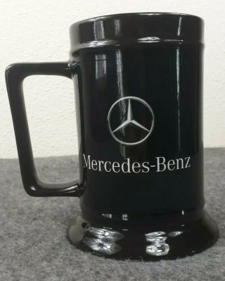 Mercedes Benz Tall Coffee Mug Cup Black Logo Spell Out Glossy Flawless