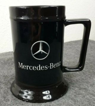Mercedes Benz Tall Coffee Mug Cup Black Logo Spell Out Glossy FLAWLESS 3