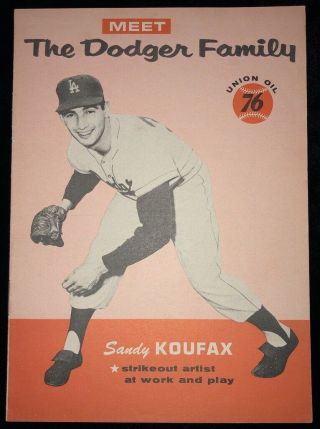 Pristine 1960 Sandy Koufax (los Angeles Dodgers) 76 Union Oil Baseball Program