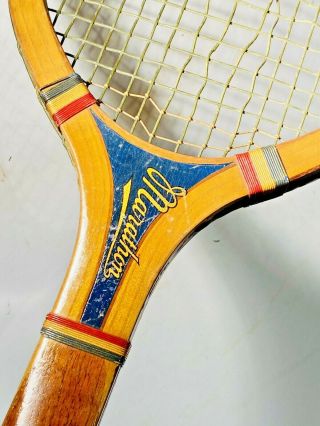 Harry C.  Lee & Co.  " Marathon " Slotted Throat Antique Tennis Racquet - 1931