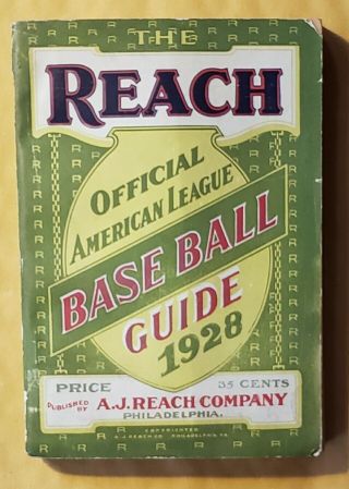 1928 The Reach Official American League Baseball Guide