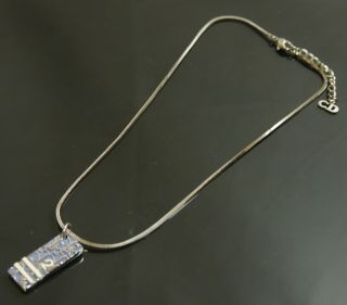 Authentic Christian Dior Necklace Logo Vintage Trotter Metallic 7960