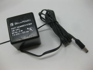Bell & Howell Ac Adaptor No 87309 120vac 60 Hz - 5w 7.  5 Vdc - 125ma Vintage