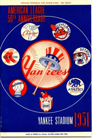 1951,  May 21,  York Yankees Scorecard Vs.  St.  Louis Browns.  Scored.