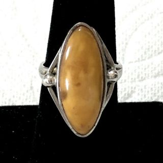 Vintage Natural Baltic Butterscotch Cabochon Amber Ring,  3.  4 gram (AM623) 2