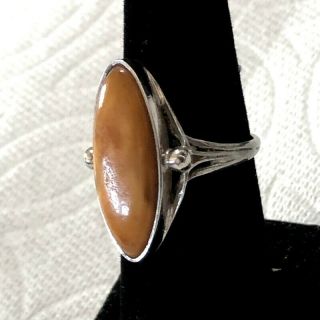 Vintage Natural Baltic Butterscotch Cabochon Amber Ring,  3.  4 gram (AM623) 3
