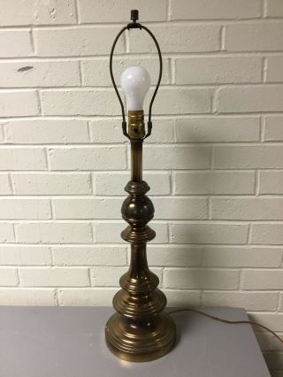 Antique Vtg Heavy Solid Brass Stiffel Style Table Lamp Shape