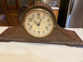 Antique Vintage Haven Tambour Mantel Mantle Clock