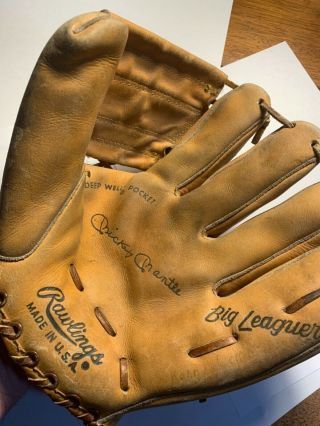 Rawlings Baseball Glove Mitt " Mickey Mantle " Right Hand Vintage " Big Leaguer "
