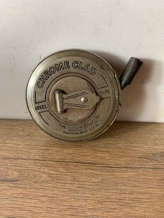 Vintage Lufkin Rule Co.  Chrome Clad Steel Tape Measure 240 Inches