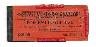 Vintage Standard Oil Of Kentucky Employee Coupon Book