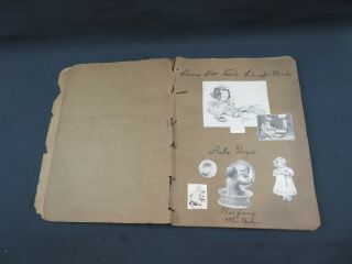 Antique 1880 ' s Victorian scrapbook Art album personal manuscript collage 3