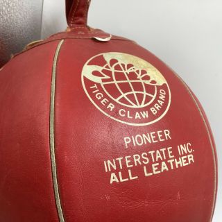 Vintage Tiger Claw Pioneer Red Leather Striking Speed Bag Punching punch 3