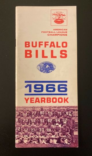 Vintage 1966 Buffalo Bills Afl Media Guide / Yearbook