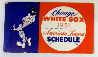 1957 Chicago White Sox American League Booklet Pocket Schedule Baseball