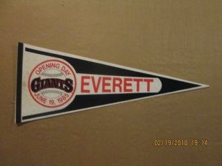 Northwest League Everett Giants Vintage 1985 Opening Day Logo Baseball Pennant