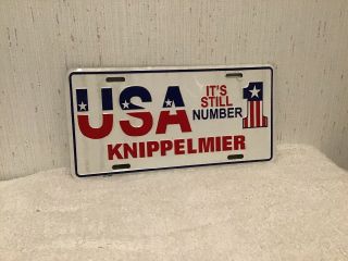 Usa 1 Knippelmier Chevrolet Dealership License Plate Embossed