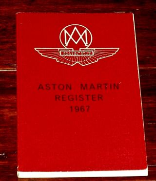 1967 Aston Martin Owners Club Register By Dudley Coram - Softbound 1st Edition