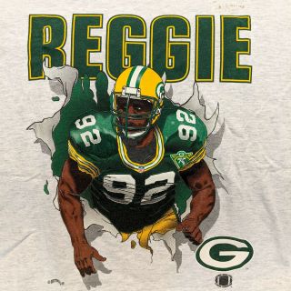 Vintage Nfl Football Reggie White Green Bay Packers T - Shirt Size Large