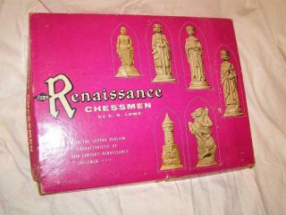 Vintage 1959 E.  S.  Lowe Anri Renaissance Chess Set 831 Complete