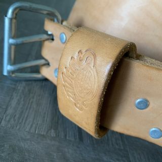 Vintage Altus 2 Prong Leather Weight Lifting Belt Size Large 34 - 42