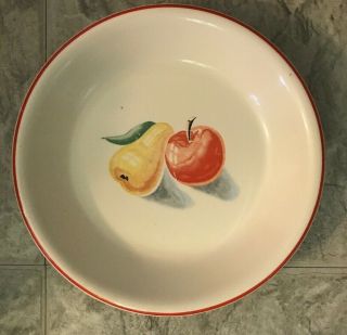 Vintage Harker Pottery Apples & Pears Pie Plate 10 " Baking Dish Bakerite Guc