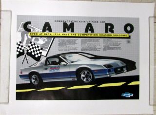 1982 Chevrolet Camaro Z28 Indy 500 Pace Car Poster Commemorative Car Of The Year